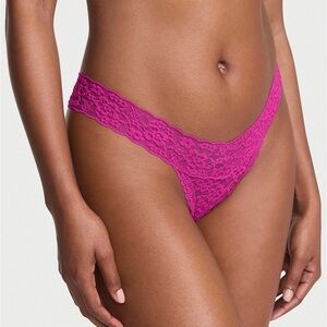 NWT Victoria's Secret Fuchsia Lace Strappy Back Thong Size Medium